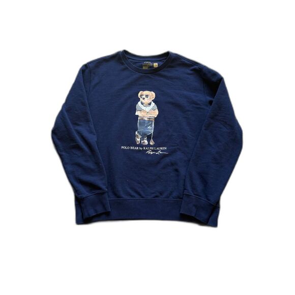 POLO RALPH LAUREN GOLF BEAR SWEATSHIRT FRENCH NAVY MENS LARGE